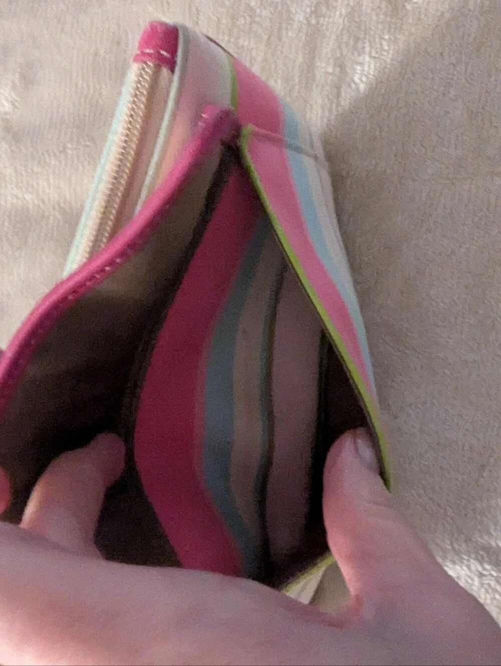 Coach Pink Multicolor Striped Wristlet Phone Case